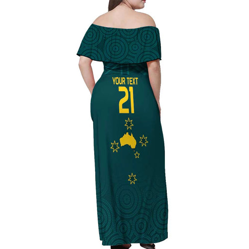 Custom Australia Rugby Off Shoulder Maxi Dress Proud of Aussie Kangaroo