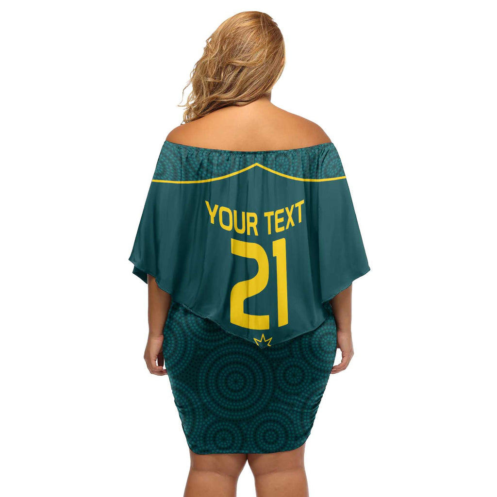 Custom Australia Rugby Off Shoulder Short Dress Proud of Aussie Kangaroo