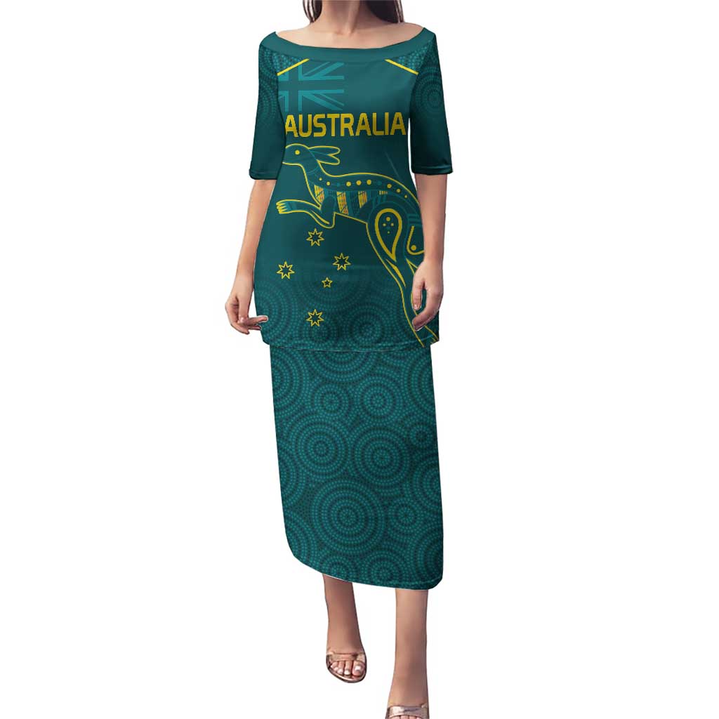 Custom Australia Rugby Puletasi Proud of Aussie Kangaroo
