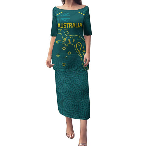 Custom Australia Rugby Puletasi Proud of Aussie Kangaroo