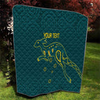 Custom Australia Rugby Quilt Proud of Aussie Kangaroo