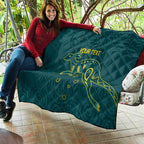 Custom Australia Rugby Quilt Proud of Aussie Kangaroo