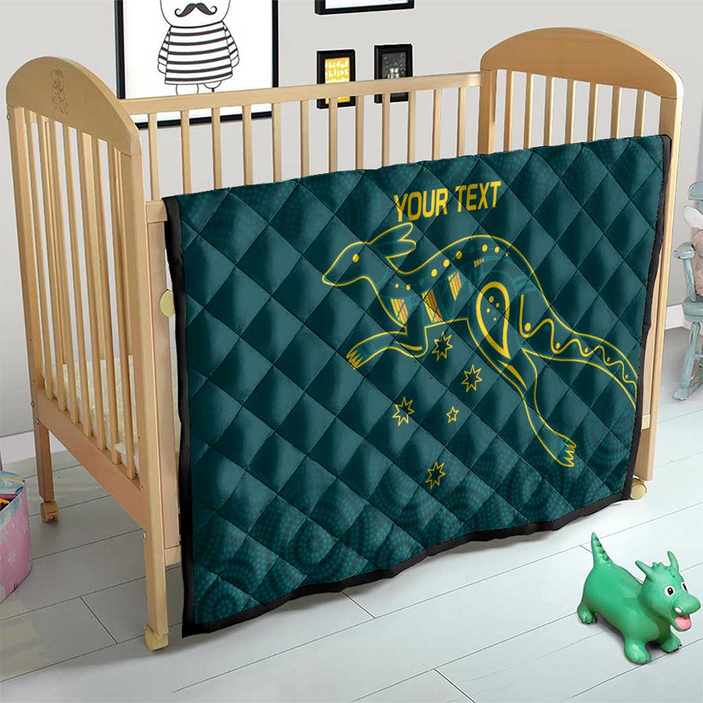Custom Australia Rugby Quilt Proud of Aussie Kangaroo