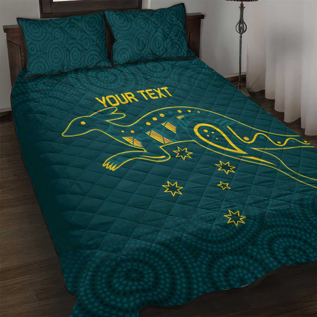 Custom Australia Rugby Quilt Bed Set Proud of Aussie Kangaroo