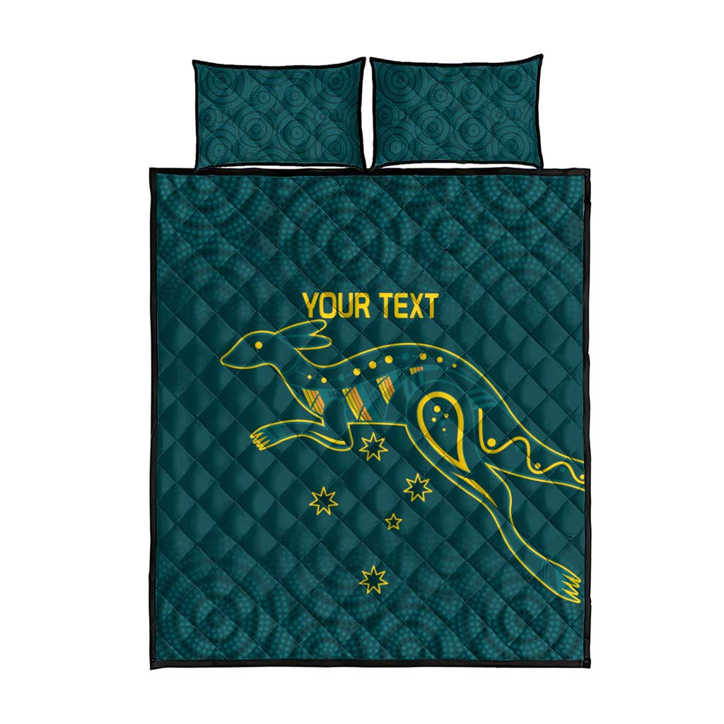 Custom Australia Rugby Quilt Bed Set Proud of Aussie Kangaroo