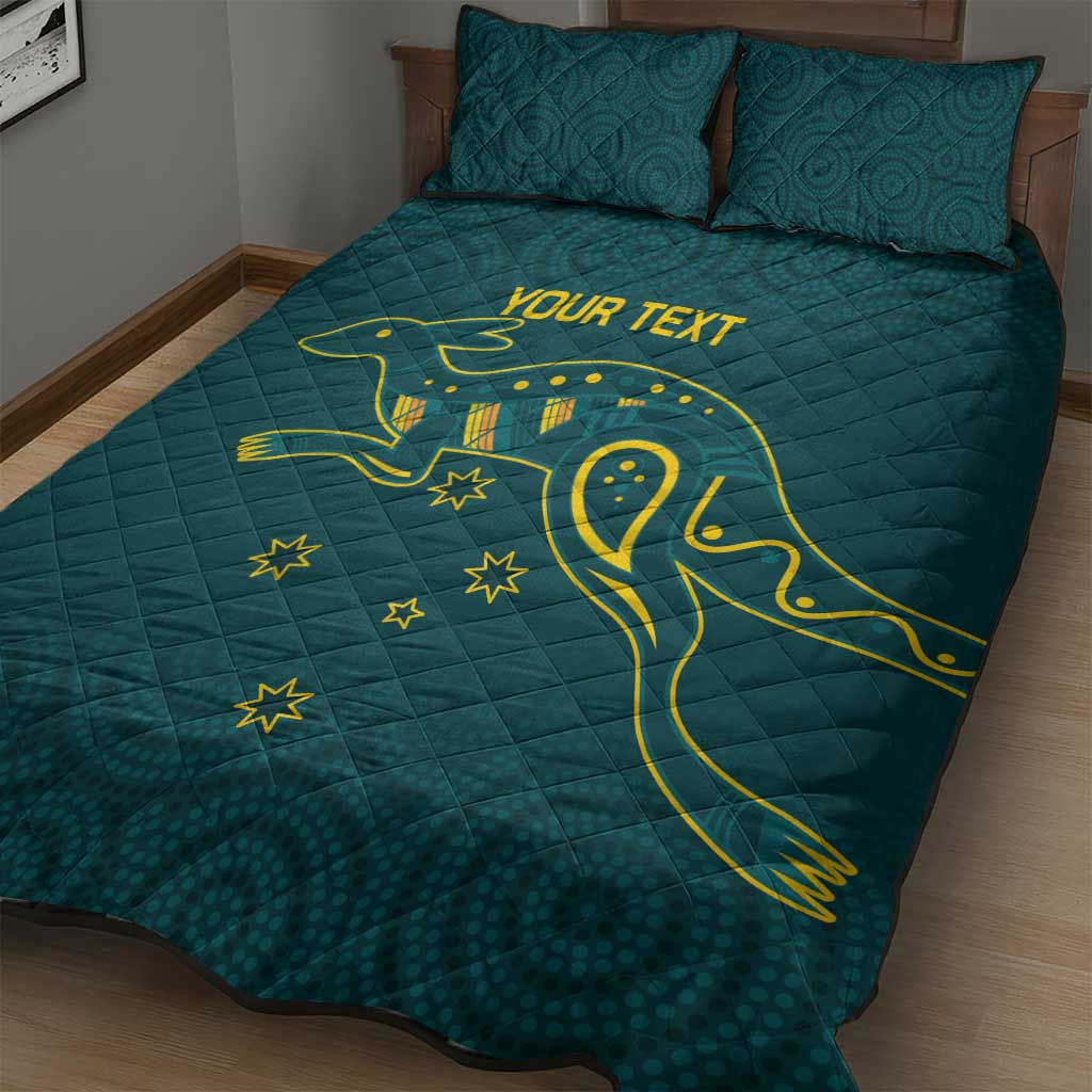 Custom Australia Rugby Quilt Bed Set Proud of Aussie Kangaroo