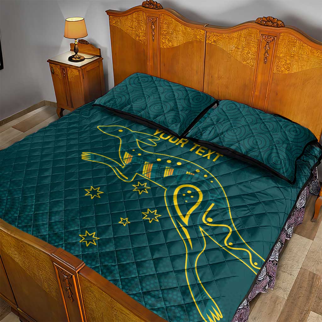 Custom Australia Rugby Quilt Bed Set Proud of Aussie Kangaroo
