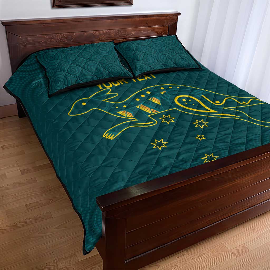 Custom Australia Rugby Quilt Bed Set Proud of Aussie Kangaroo
