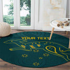 Custom Australia Rugby Round Carpet Proud of Aussie Kangaroo