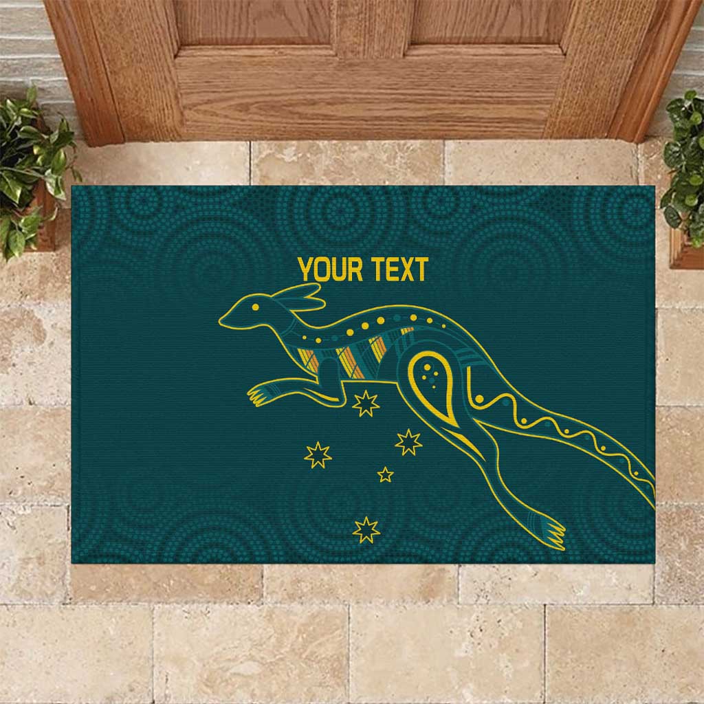 Custom Australia Rugby Rubber Doormat Proud of Aussie Kangaroo