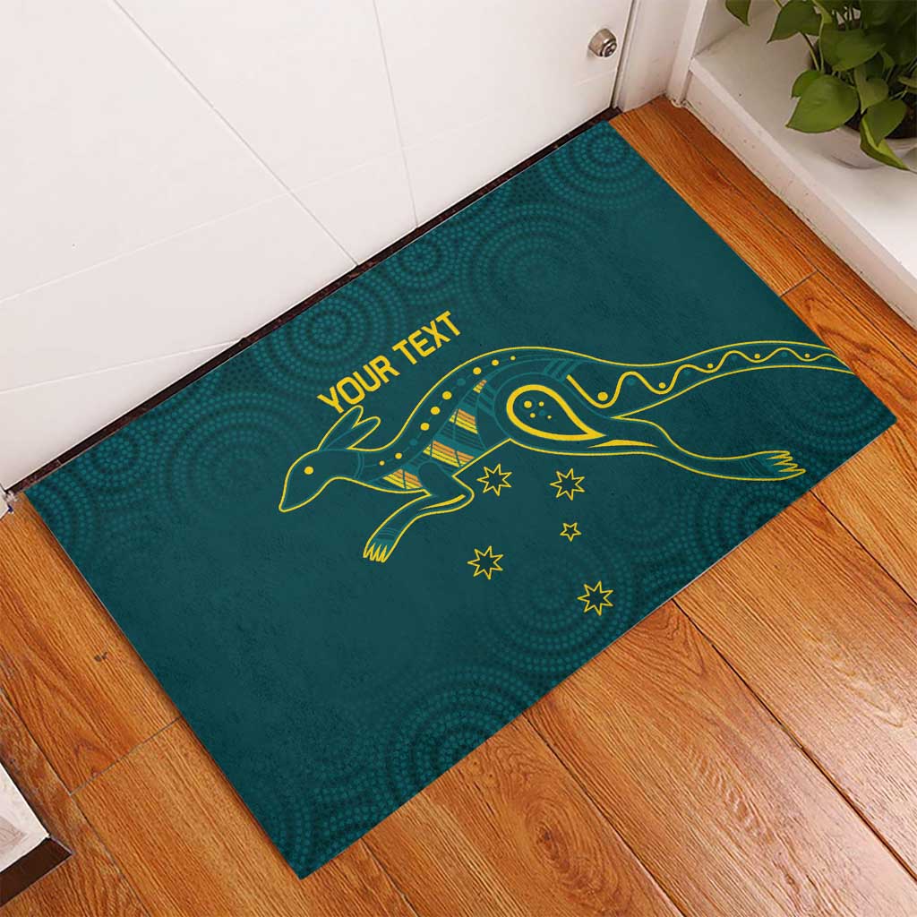 Custom Australia Rugby Rubber Doormat Proud of Aussie Kangaroo