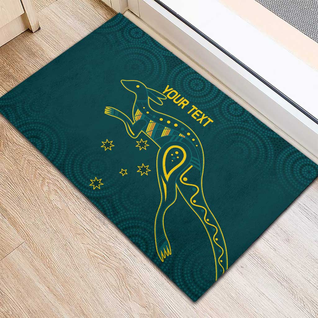 Custom Australia Rugby Rubber Doormat Proud of Aussie Kangaroo