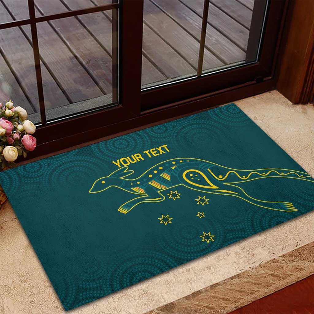 Custom Australia Rugby Rubber Doormat Proud of Aussie Kangaroo