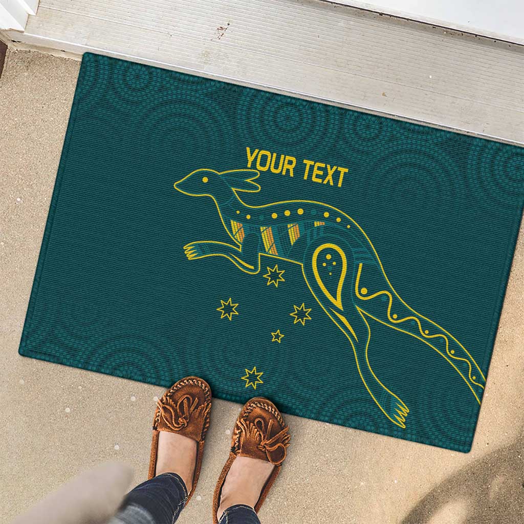 Custom Australia Rugby Rubber Doormat Proud of Aussie Kangaroo