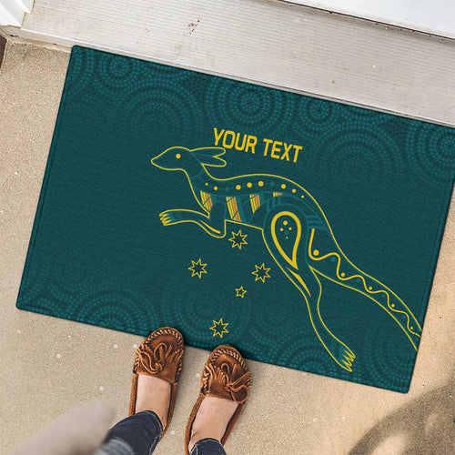Custom Australia Rugby Rubber Doormat Proud of Aussie Kangaroo