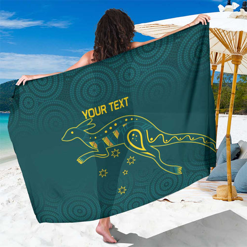Custom Australia Rugby Sarong Proud of Aussie Kangaroo