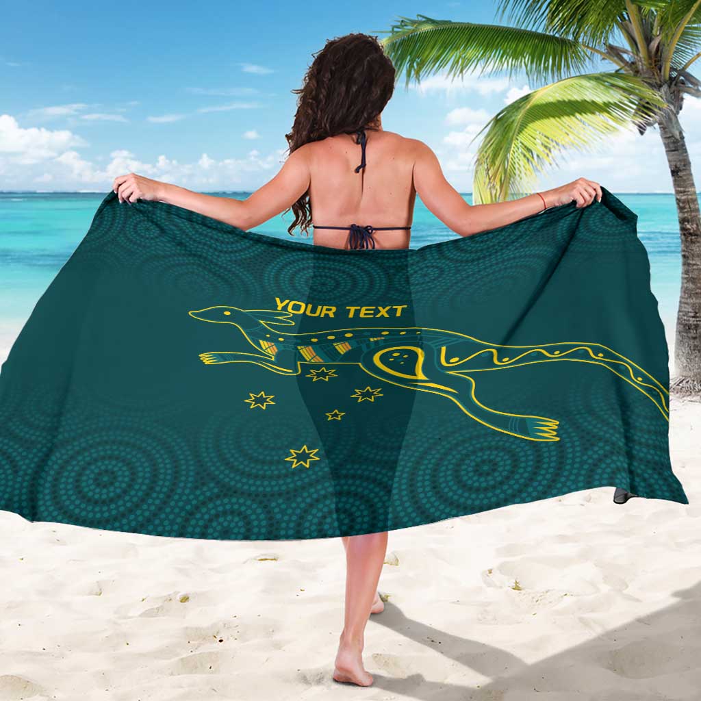 Custom Australia Rugby Sarong Proud of Aussie Kangaroo