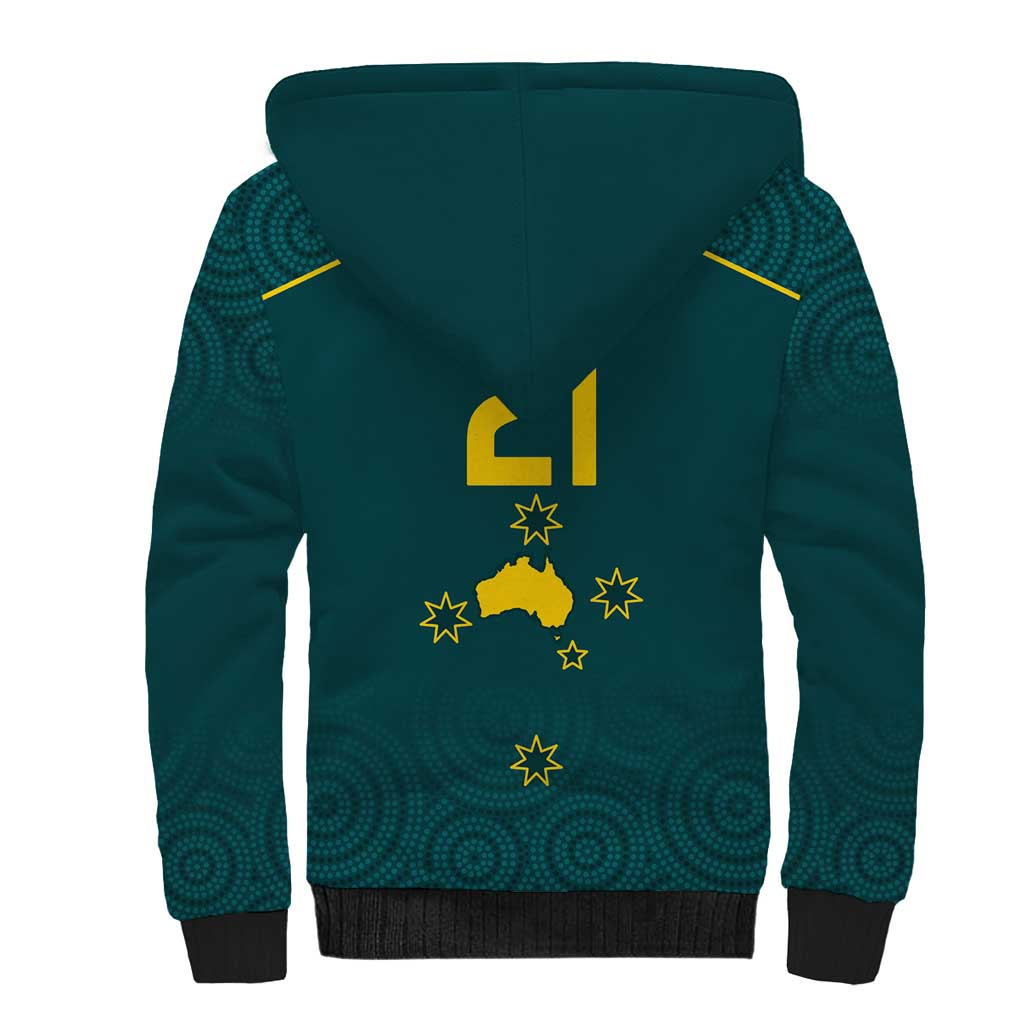 Custom Australia Rugby Sherpa Hoodie Proud of Aussie Kangaroo