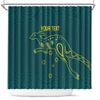 Custom Australia Rugby Shower Curtain Proud of Aussie Kangaroo