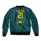 Custom Australia Rugby Sleeve Zip Bomber Jacket Proud of Aussie Kangaroo