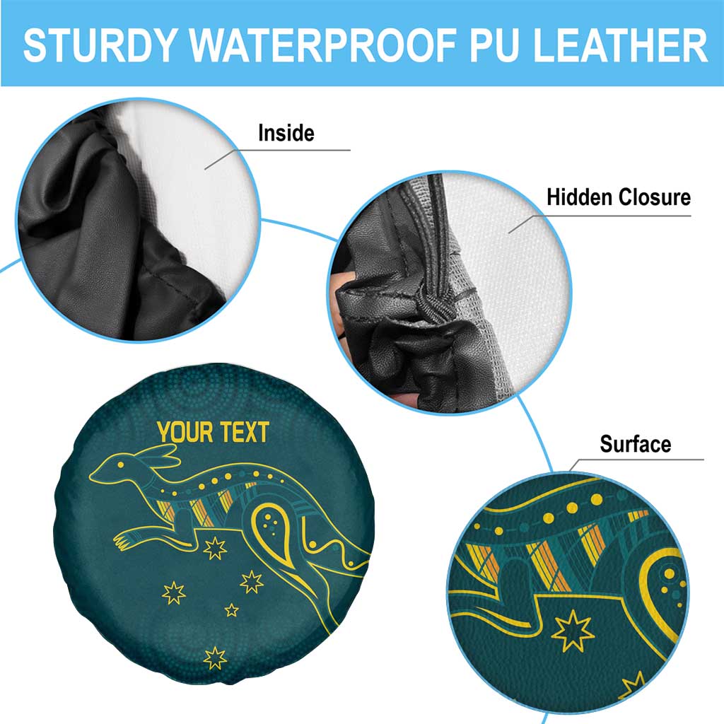 Custom Australia Rugby Spare Tire Cover Proud of Aussie Kangaroo