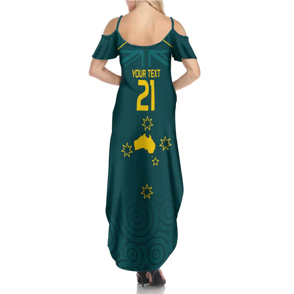 Custom Australia Rugby Summer Maxi Dress Proud of Aussie Kangaroo