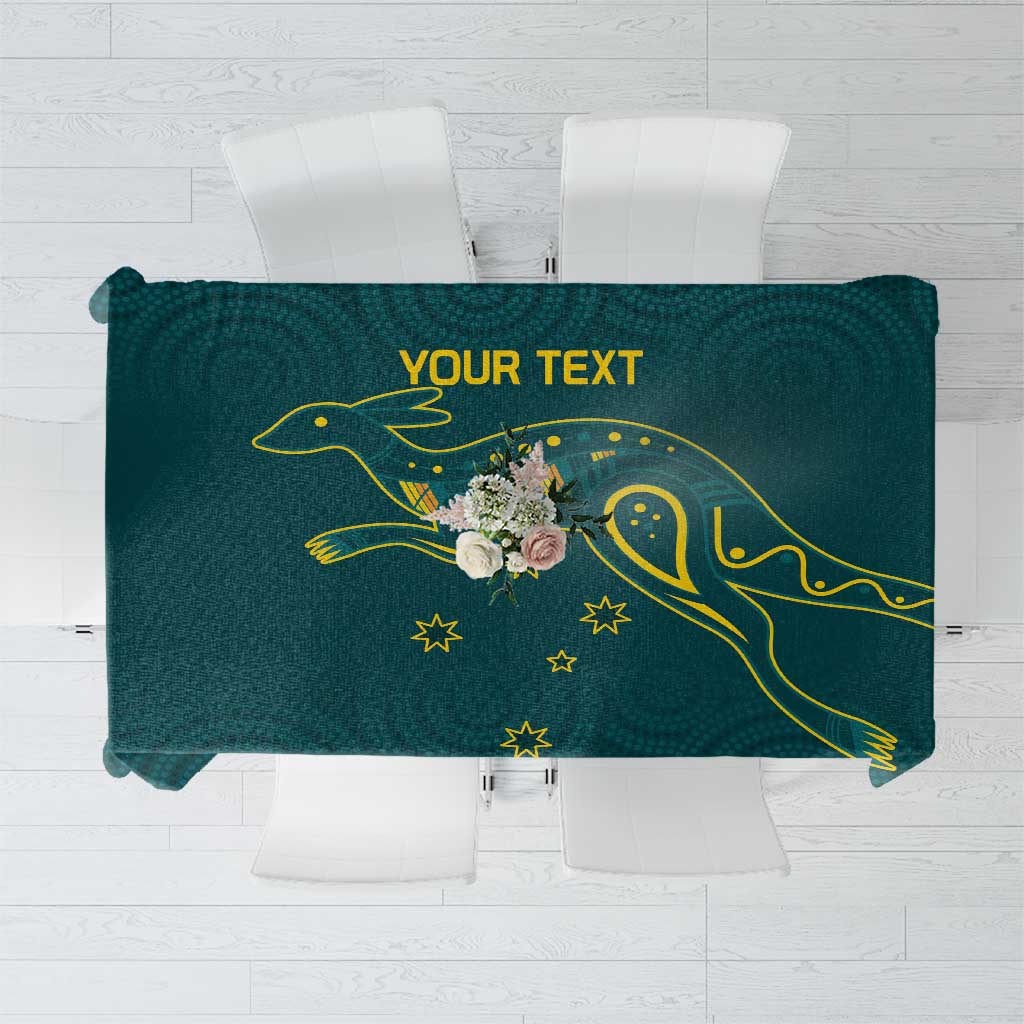 Custom Australia Rugby Tablecloth Proud of Aussie Kangaroo