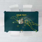 Custom Australia Rugby Tablecloth Proud of Aussie Kangaroo
