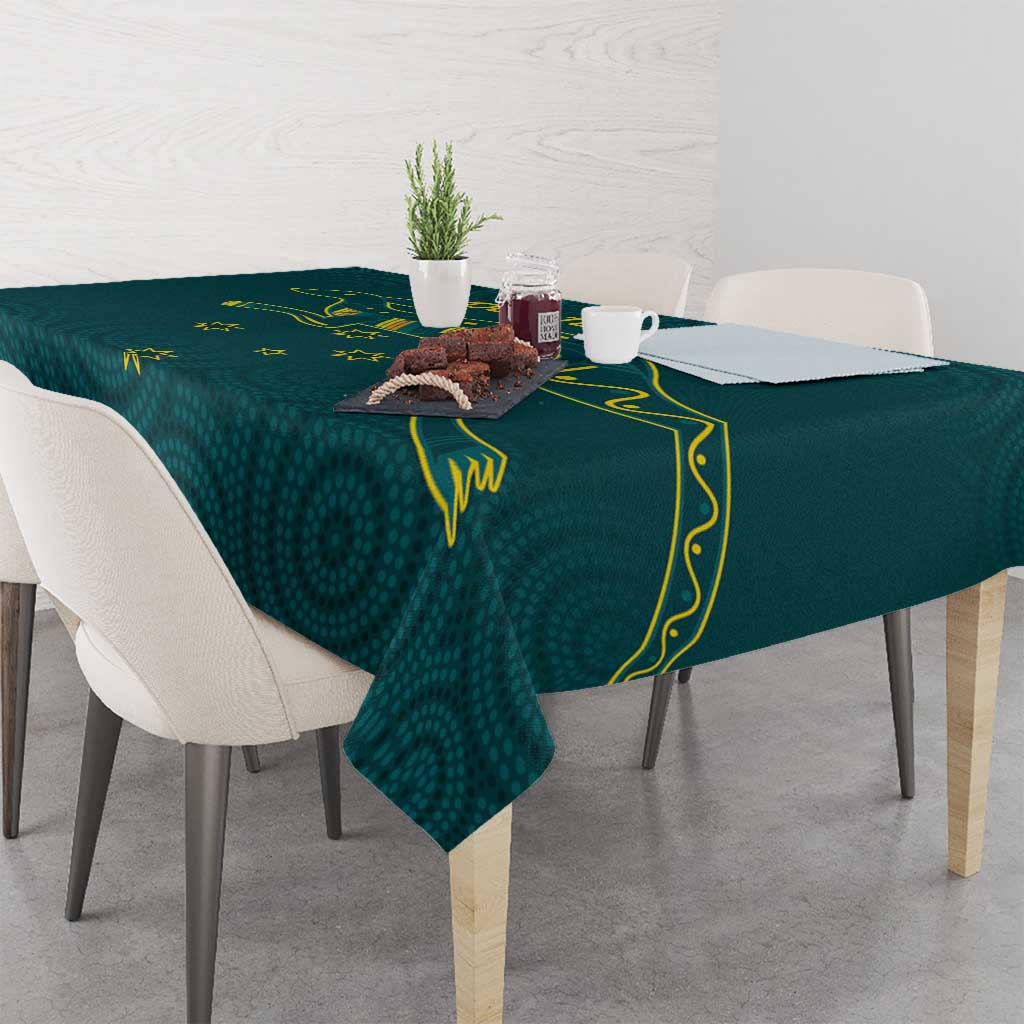 Custom Australia Rugby Tablecloth Proud of Aussie Kangaroo