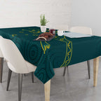 Custom Australia Rugby Tablecloth Proud of Aussie Kangaroo