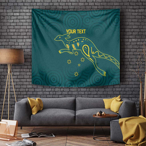 Custom Australia Rugby Tapestry Proud of Aussie Kangaroo