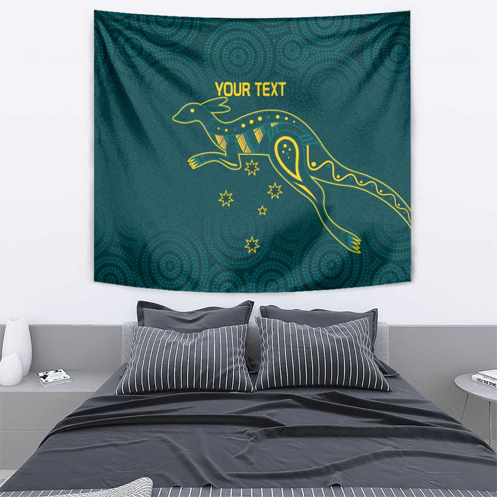 Custom Australia Rugby Tapestry Proud of Aussie Kangaroo