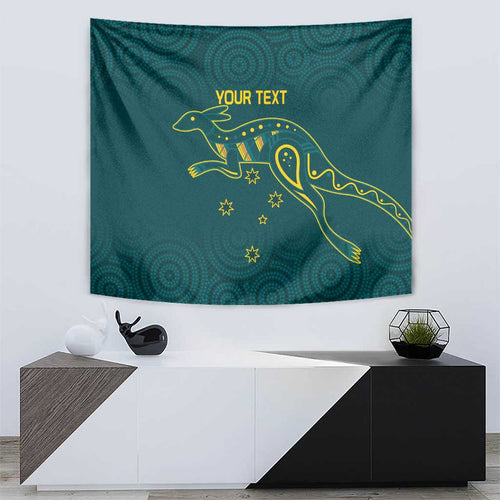 Custom Australia Rugby Tapestry Proud of Aussie Kangaroo