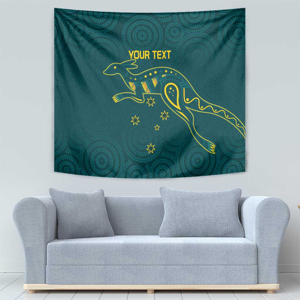 Custom Australia Rugby Tapestry Proud of Aussie Kangaroo