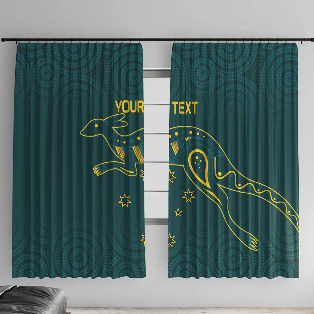 Custom Australia Rugby Window Curtain Proud of Aussie Kangaroo