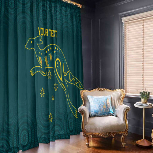 Custom Australia Rugby Window Curtain Proud of Aussie Kangaroo