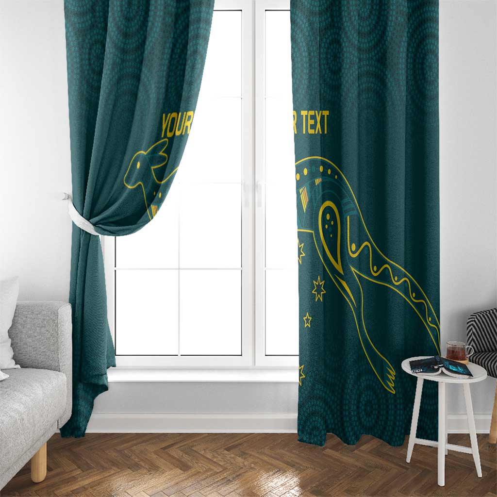 Custom Australia Rugby Window Curtain Proud of Aussie Kangaroo