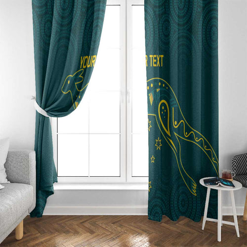 Custom Australia Rugby Window Curtain Proud of Aussie Kangaroo
