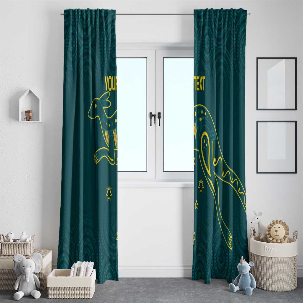Custom Australia Rugby Window Curtain Proud of Aussie Kangaroo