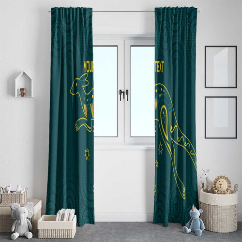 Custom Australia Rugby Window Curtain Proud of Aussie Kangaroo