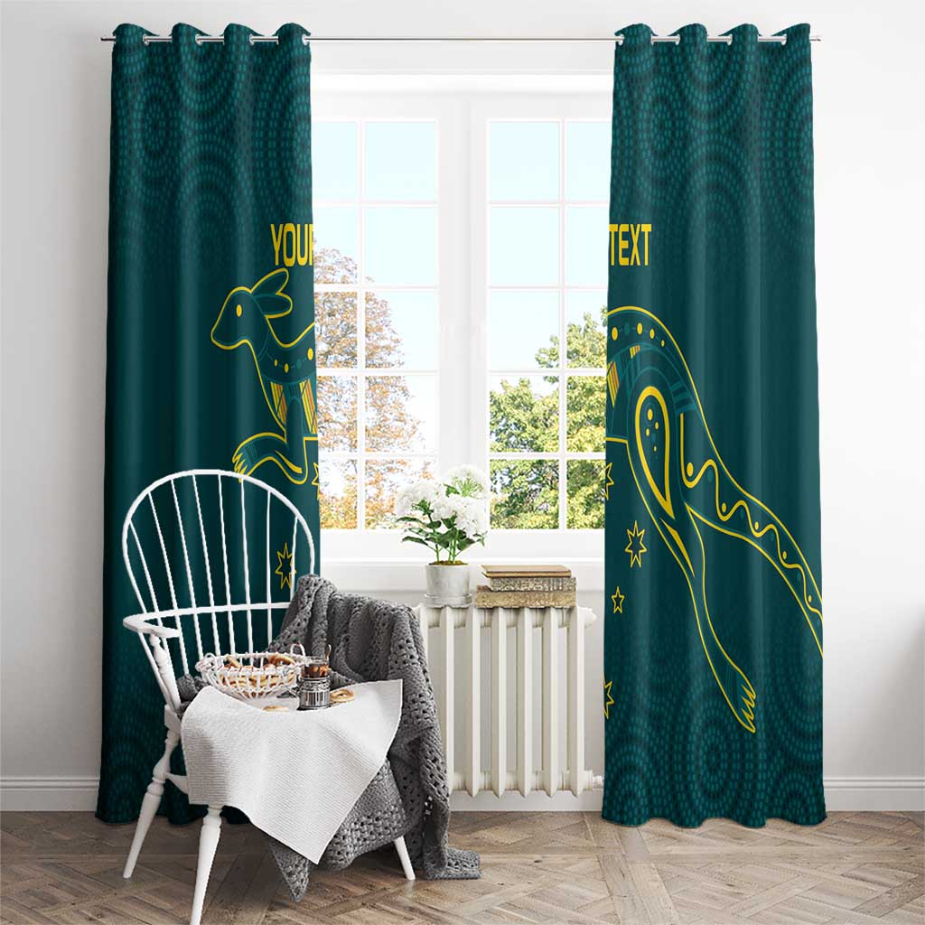 Custom Australia Rugby Window Curtain Proud of Aussie Kangaroo