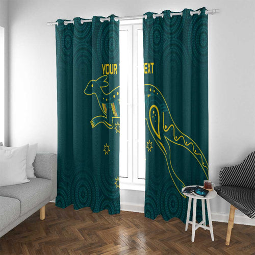 Custom Australia Rugby Window Curtain Proud of Aussie Kangaroo
