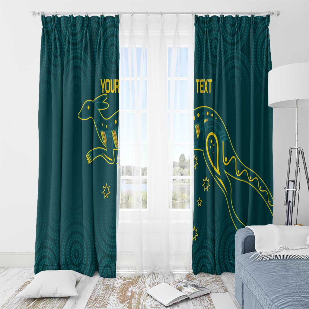 Custom Australia Rugby Window Curtain Proud of Aussie Kangaroo