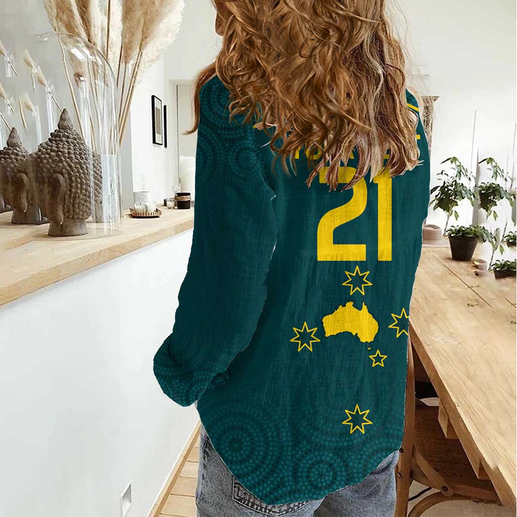 Custom Australia Rugby Women Casual Shirt Proud of Aussie Kangaroo