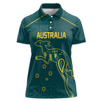 Custom Australia Rugby Women Polo Shirt Proud of Aussie Kangaroo