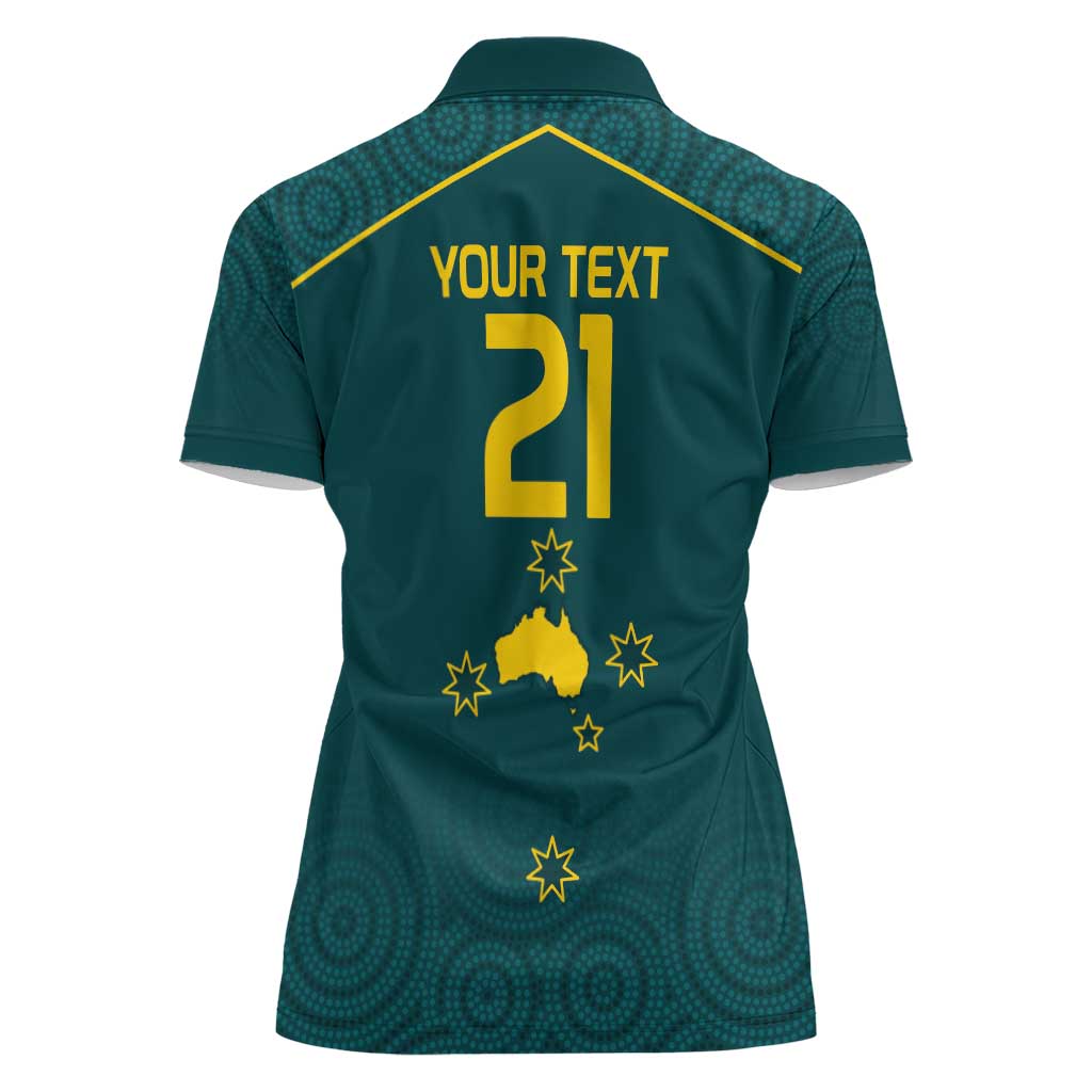 Custom Australia Rugby Women Polo Shirt Proud of Aussie Kangaroo