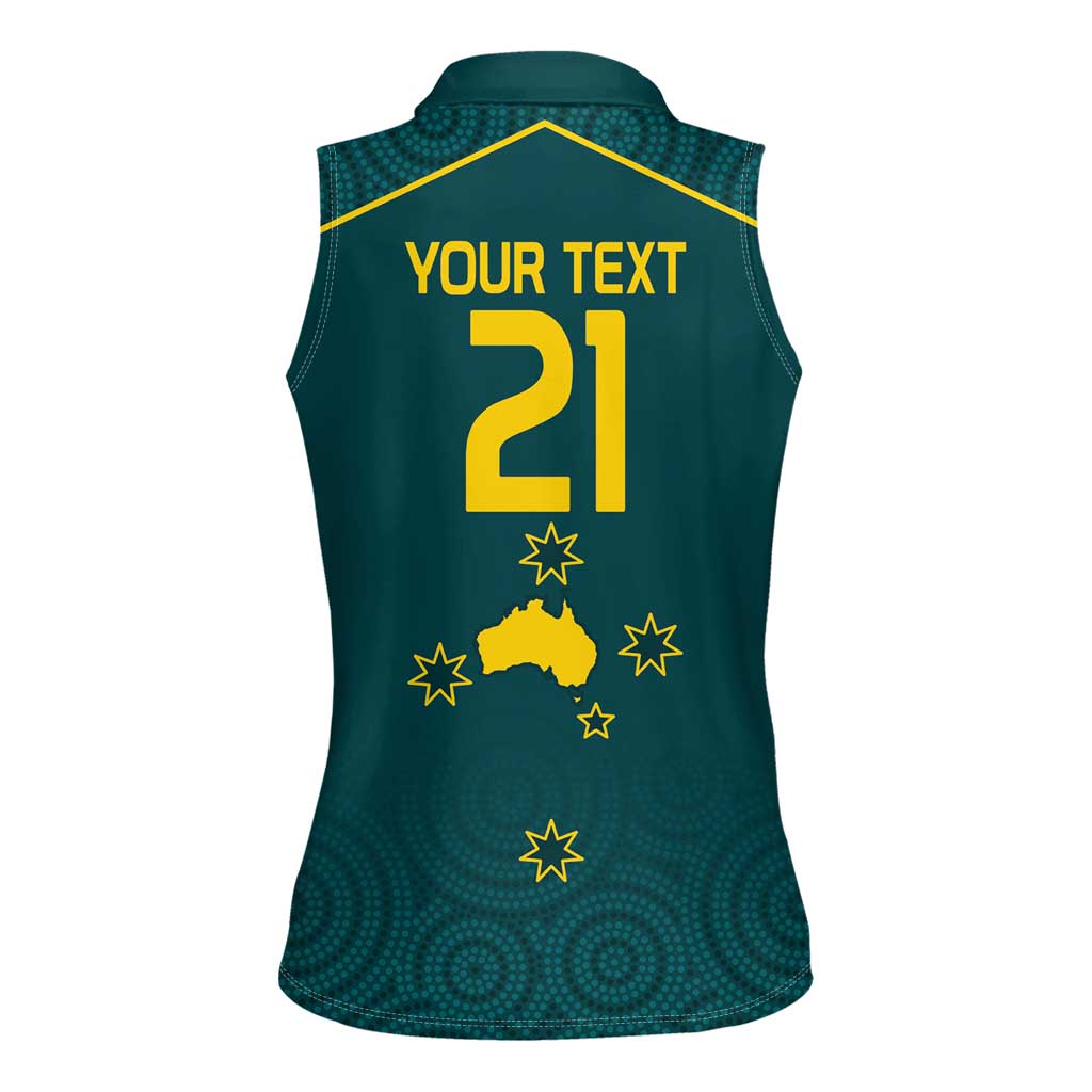 Custom Australia Rugby Women Sleeveless Polo Shirt Proud of Aussie Kangaroo