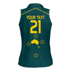 Custom Australia Rugby Women Sleeveless Polo Shirt Proud of Aussie Kangaroo