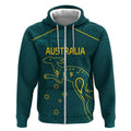 Custom Australia Rugby Zip Hoodie Proud of Aussie Kangaroo