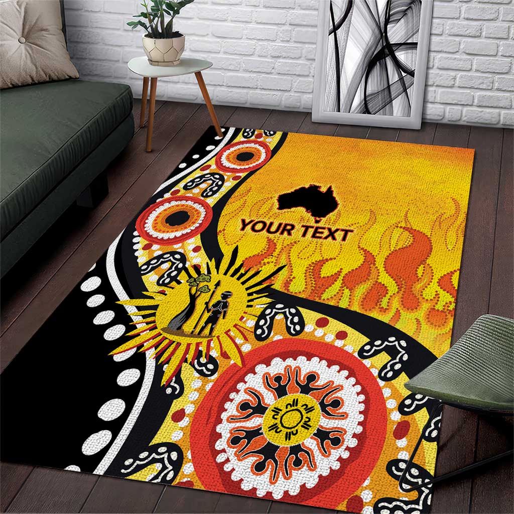 Australia Bushfire Aboriginal Personalised Area Rug Bush Fire Dreaming - Aussie Hoodie